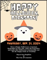 Happy Halloween from Mayor Ken Hopkins & The City of Cranston! 